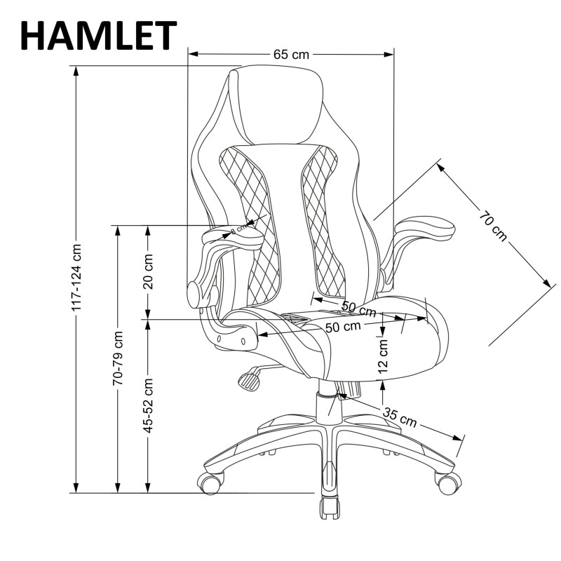 HAMLET fotel gabinetowy czarny / popielaty (1p 1szt) HAMLET fotel gabinetowy czarny / popielaty (1p 1szt)