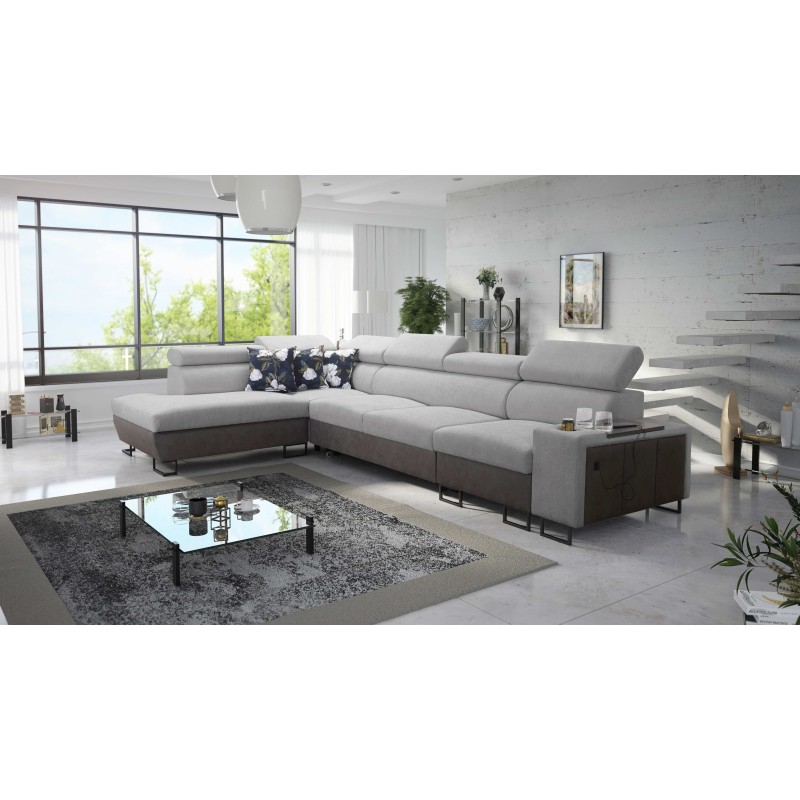 Rincón Prestige XI Mini con función de cama y puerto USB - Suave al tacto, Freya 210.20 + Tauro 8207