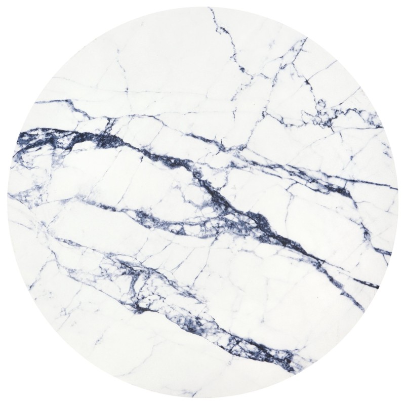 'HARISSA_B Black Frame Coffee Table - White Marble Top' 'HARISSA_B Black Frame Coffee Table - White Marble Top'