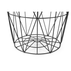 'HARISSA_B Black Frame Coffee Table - White Marble Top' 'HARISSA_B Black Frame Coffee Table - White Marble Top'