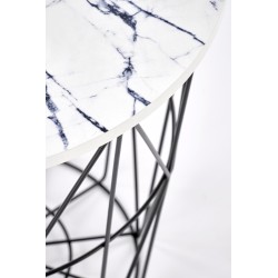 'HARISSA_B Black Frame Coffee Table - White Marble Top' 'HARISSA_B Black Frame Coffee Table - White Marble Top'
