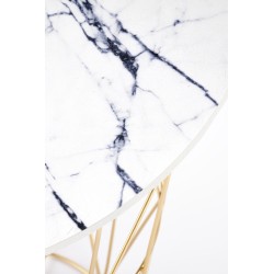 'HARISSA_G Gold Frame Coffee Table - White Marble Top' 'HARISSA_G Gold Frame Coffee Table - White Marble Top'