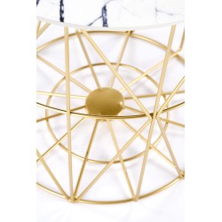 'HARISSA_G Gold Frame Coffee Table - White Marble Top' 'HARISSA_G Gold Frame Coffee Table - White Marble Top'