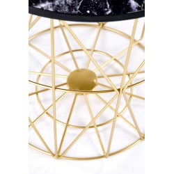 'HARISSA_G Gold Frame Coffee Table - Black Marble Top' 'HARISSA_G Gold Frame Coffee Table - Black Marble Top'