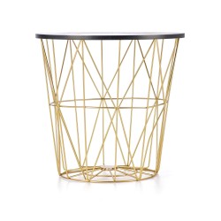 'HARISSA_G Gold Frame Coffee Table - Black Marble Top' 'HARISSA_G Gold Frame Coffee Table - Black Marble Top'