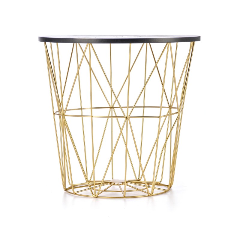 'HARISSA_G Gold Frame Coffee Table - Black Marble Top' 'HARISSA_G Gold Frame Coffee Table - Black Marble Top'
