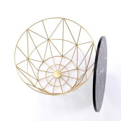 'HARISSA_G Gold Frame Coffee Table - Black Marble Top' 'HARISSA_G Gold Frame Coffee Table - Black Marble Top'