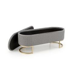 'HARMONY Bench with Storage Function, Black / White / Gold' 'HARMONY Bench with Storage Function, Black / White / Gold'