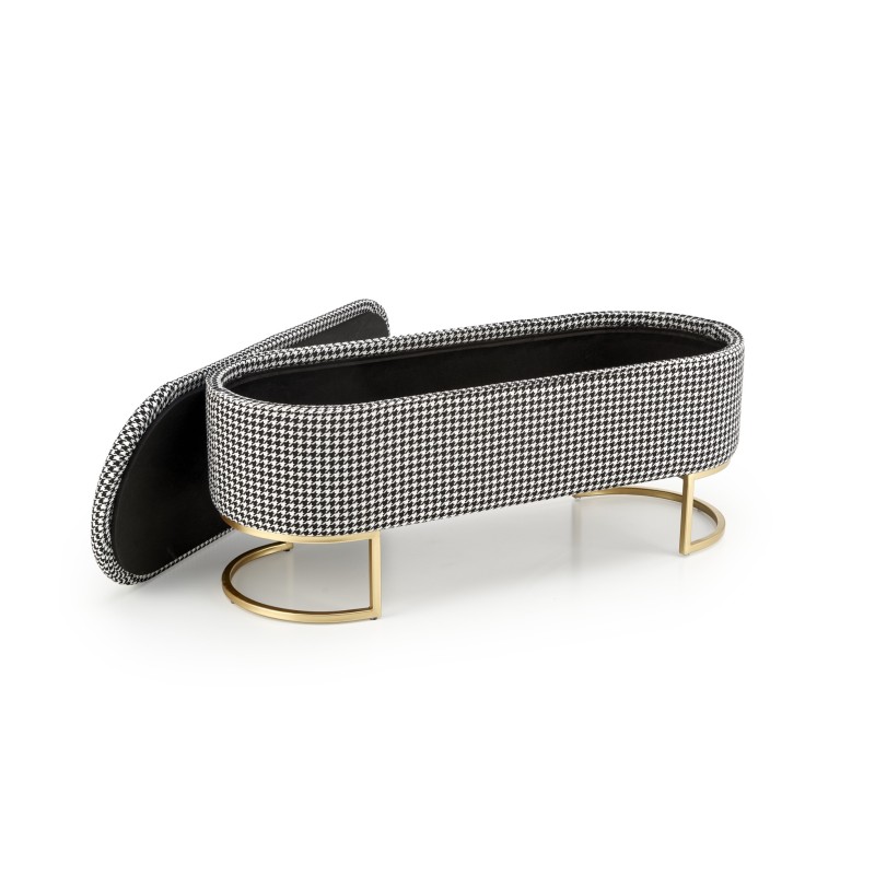 'HARMONY Bench with Storage Function, Black / White / Gold' 'HARMONY Bench with Storage Function, Black / White / Gold'