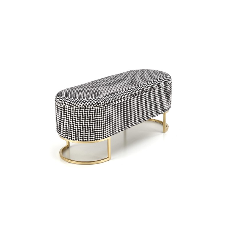 'HARMONY Bench with Storage Function, Black / White / Gold' 'HARMONY Bench with Storage Function, Black / White / Gold'
