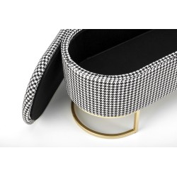 'HARMONY Bench with Storage Function, Black / White / Gold' 'HARMONY Bench with Storage Function, Black / White / Gold'