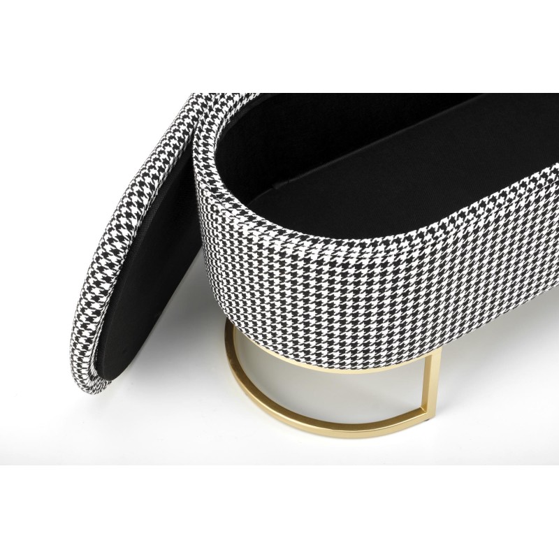 'HARMONY Bench with Storage Function, Black / White / Gold' 'HARMONY Bench with Storage Function, Black / White / Gold'