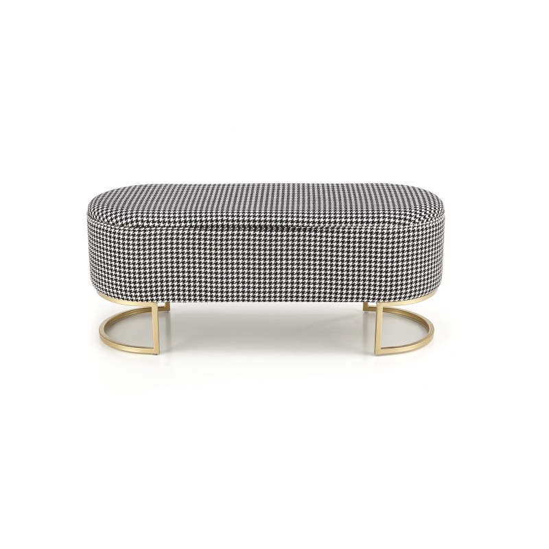 'HARMONY Bench with Storage Function, Black / White / Gold' 'HARMONY Bench with Storage Function, Black / White / Gold'