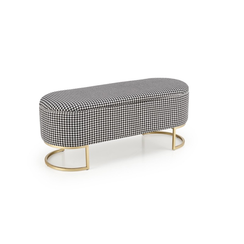 'HARMONY Bench with Storage Function, Black / White / Gold' 'HARMONY Bench with Storage Function, Black / White / Gold'