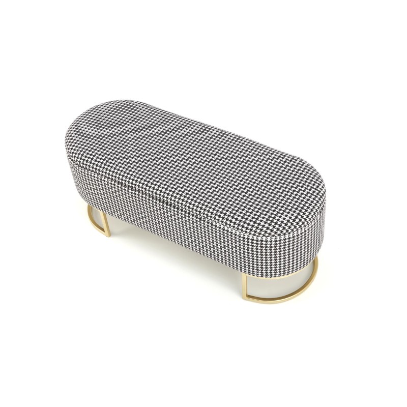 'HARMONY Bench with Storage Function, Black / White / Gold' 'HARMONY Bench with Storage Function, Black / White / Gold'