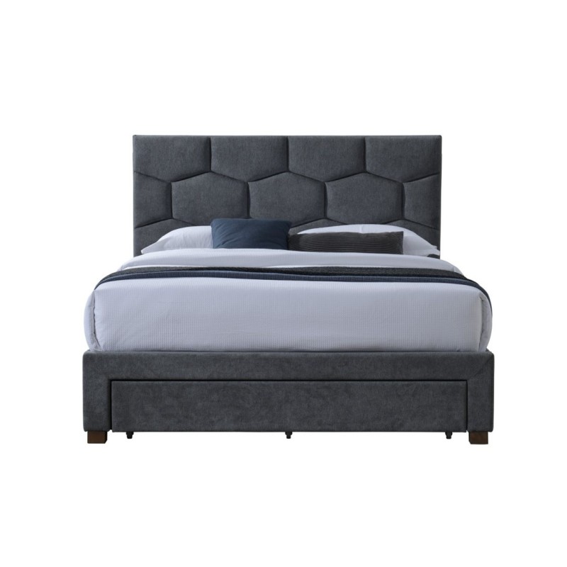 'HARRIET 160 Bed with Drawers in Ash Velvet' 'HARRIET 160 Bed with Drawers in Ash Velvet'