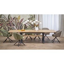 'HENRY Extendable Table, Top - Natural, Legs - Black'
