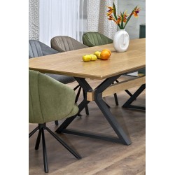 'HENRY Extendable Table, Top - Natural, Legs - Black' 'HENRY Extendable Table, Top - Natural, Legs - Black'
