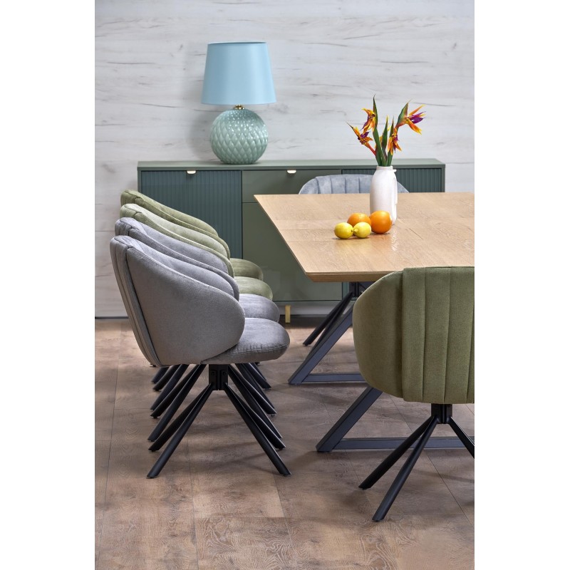 'HENRY Extendable Table, Top - Natural, Legs - Black' 'HENRY Extendable Table, Top - Natural, Legs - Black'