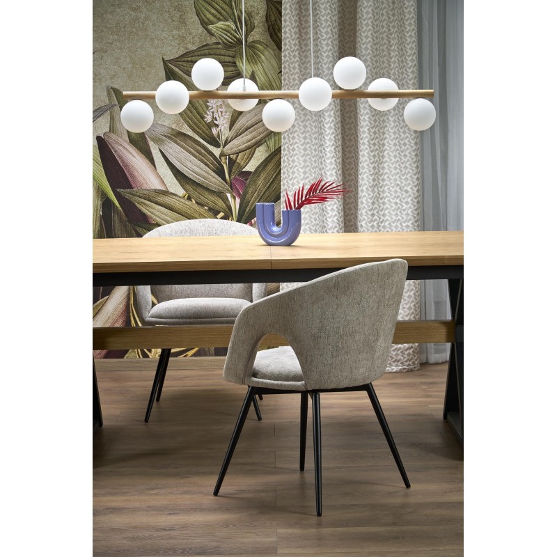 'HENRY Extendable Table, Top - Natural, Legs - Black' 'HENRY Extendable Table, Top - Natural, Legs - Black'