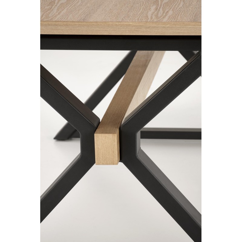 'HENRY Extendable Table, Top - Natural, Legs - Black' 'HENRY Extendable Table, Top - Natural, Legs - Black'