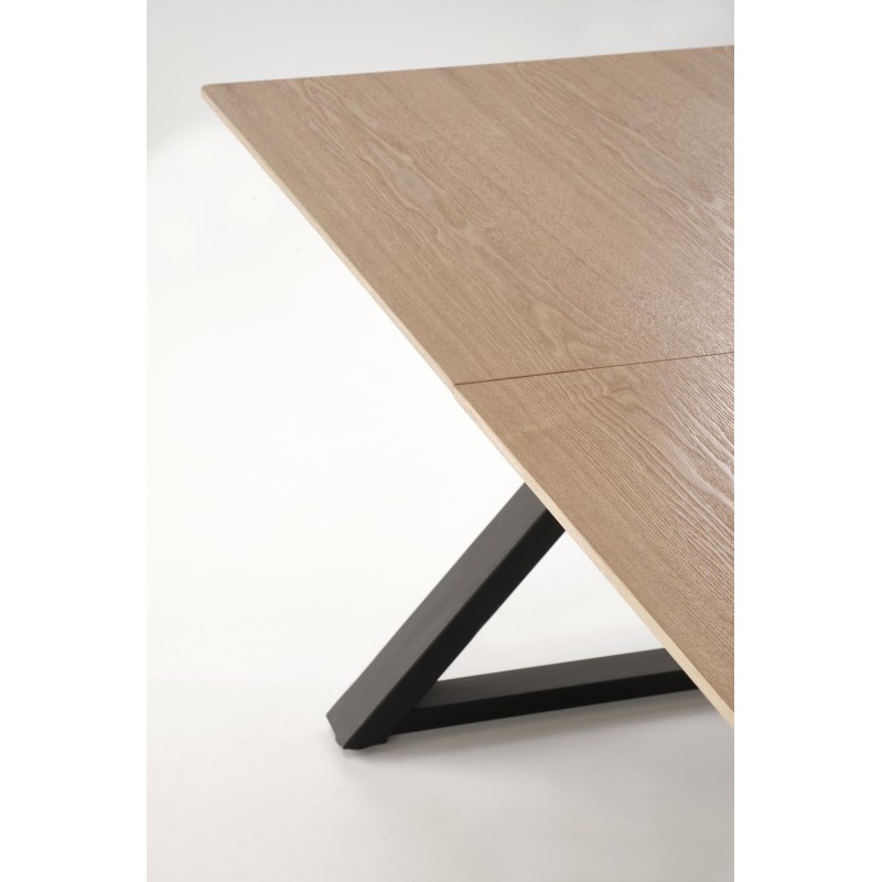 'HENRY Extendable Table, Top - Natural, Legs - Black' 'HENRY Extendable Table, Top - Natural, Legs - Black'