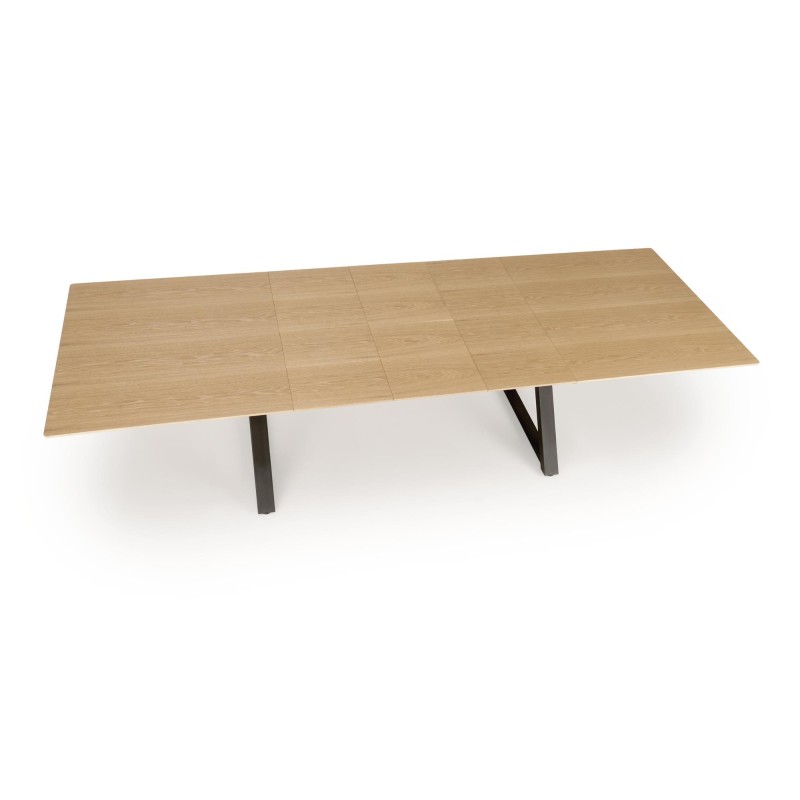 'HENRY Extendable Table, Top - Natural, Legs - Black' 'HENRY Extendable Table, Top - Natural, Legs - Black'