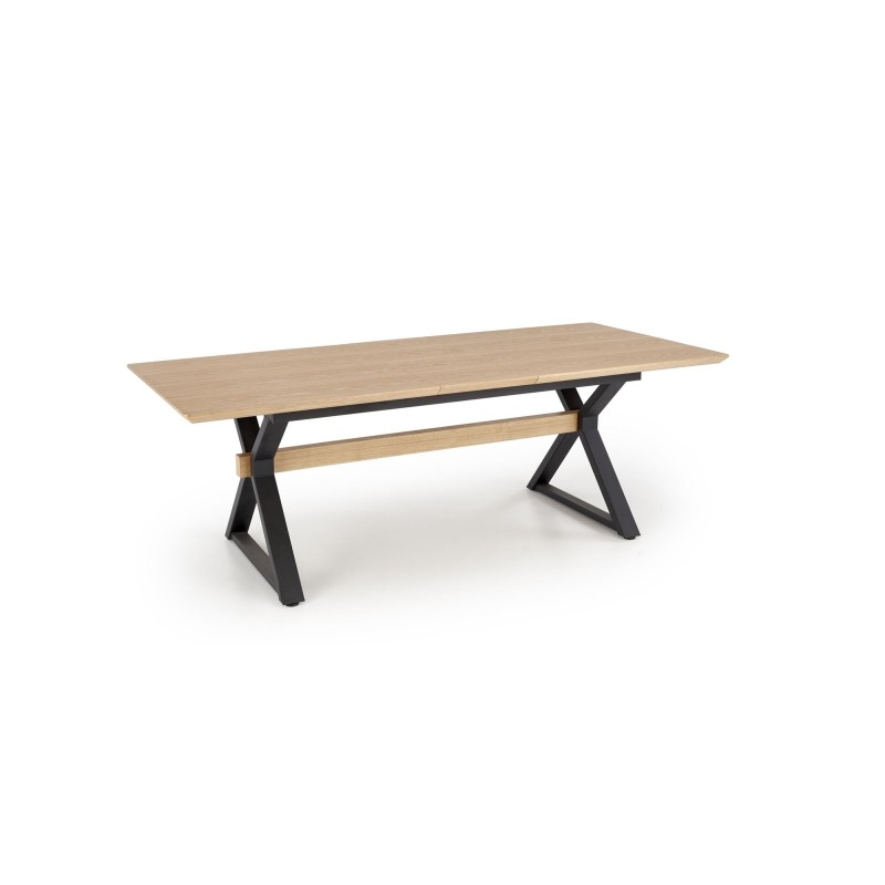 'HENRY Extendable Table, Top - Natural, Legs - Black' 'HENRY Extendable Table, Top - Natural, Legs - Black'