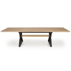 'HENRY Extendable Table, Top - Natural, Legs - Black' 'HENRY Extendable Table, Top - Natural, Legs - Black'