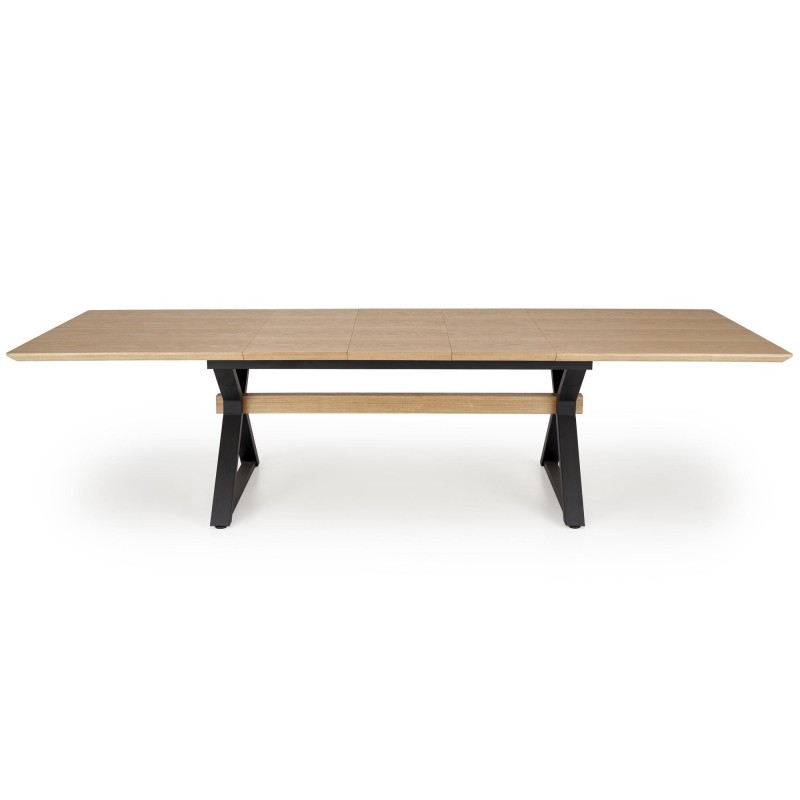 'HENRY Extendable Table, Top - Natural, Legs - Black' 'HENRY Extendable Table, Top - Natural, Legs - Black'