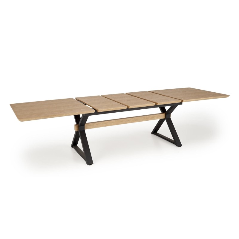 'HENRY Extendable Table, Top - Natural, Legs - Black' 'HENRY Extendable Table, Top - Natural, Legs - Black'