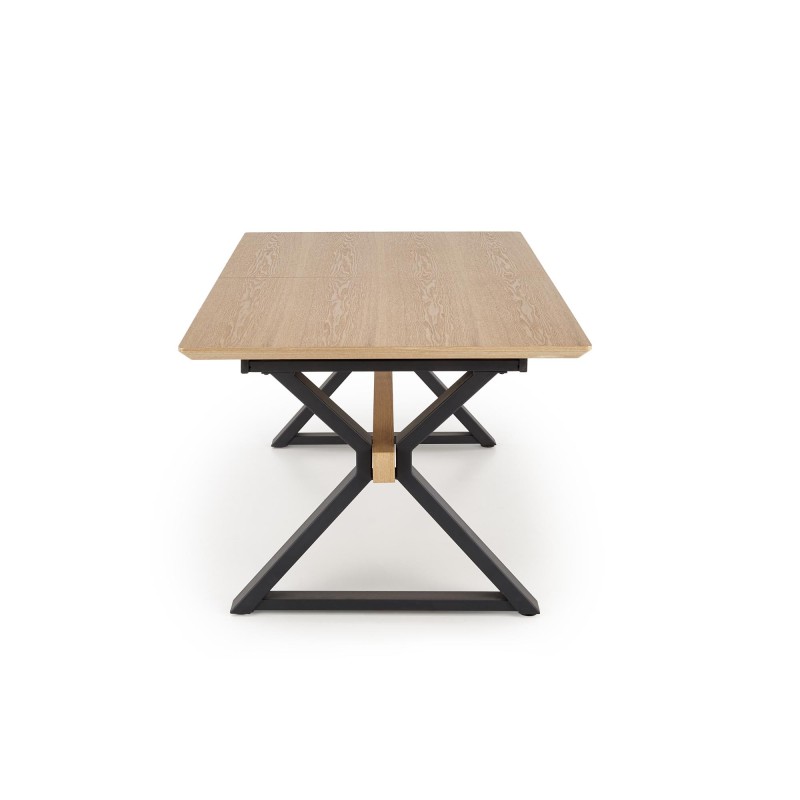 'HENRY Extendable Table, Top - Natural, Legs - Black' 'HENRY Extendable Table, Top - Natural, Legs - Black'