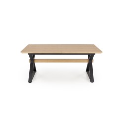 'HENRY Extendable Table, Top - Natural, Legs - Black' 'HENRY Extendable Table, Top - Natural, Legs - Black'