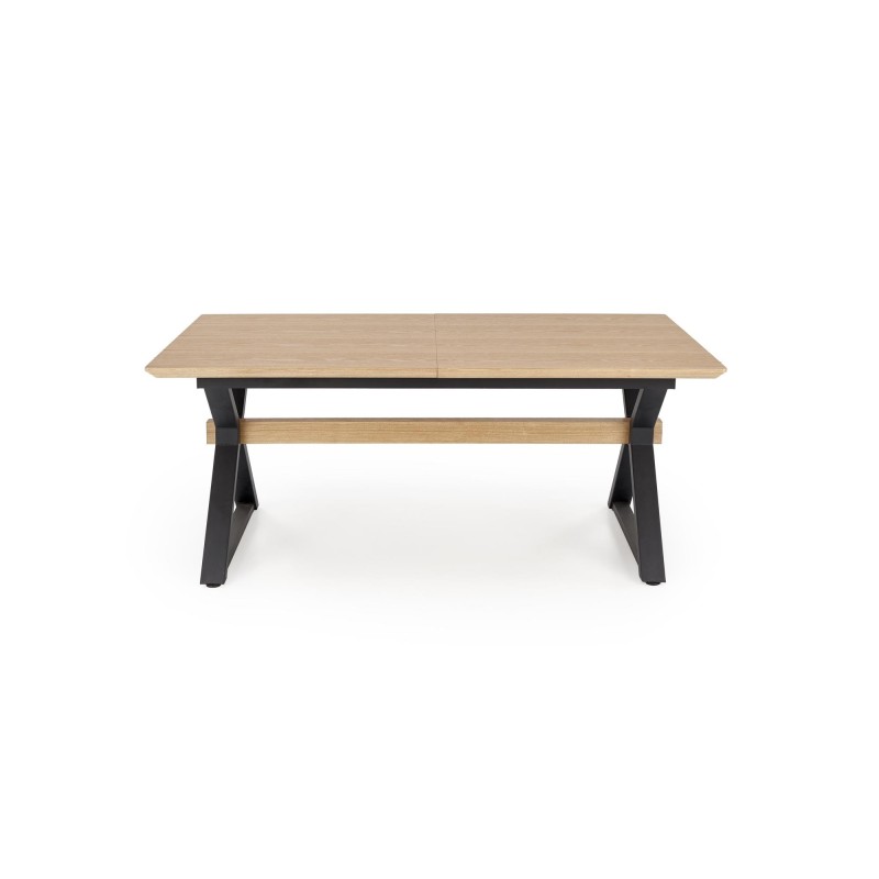 'HENRY Extendable Table, Top - Natural, Legs - Black' 'HENRY Extendable Table, Top - Natural, Legs - Black'