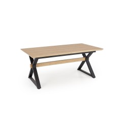 'HENRY Extendable Table, Top - Natural, Legs - Black' 'HENRY Extendable Table, Top - Natural, Legs - Black'