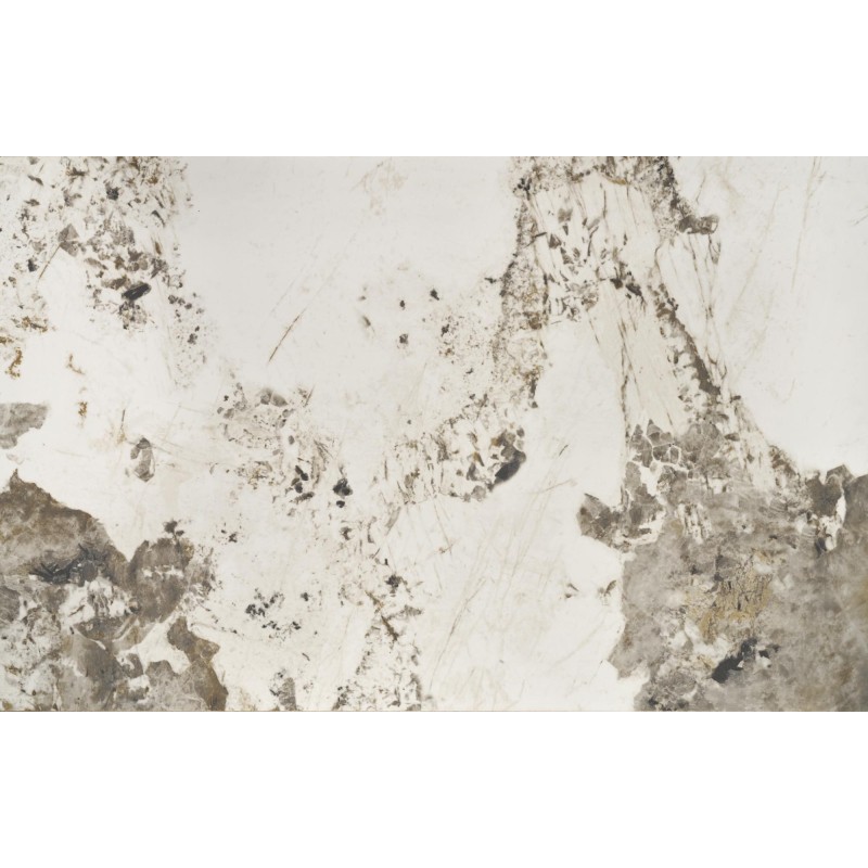 'HILARIO Extendable Table, Top - White Marble, Legs - Black' 'HILARIO Extendable Table, Top - White Marble, Legs - Black'