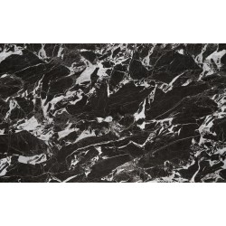 'HILARIO Extendable Table, Top - Black Marble, Legs - Black' 'HILARIO Extendable Table, Top - Black Marble, Legs - Black'