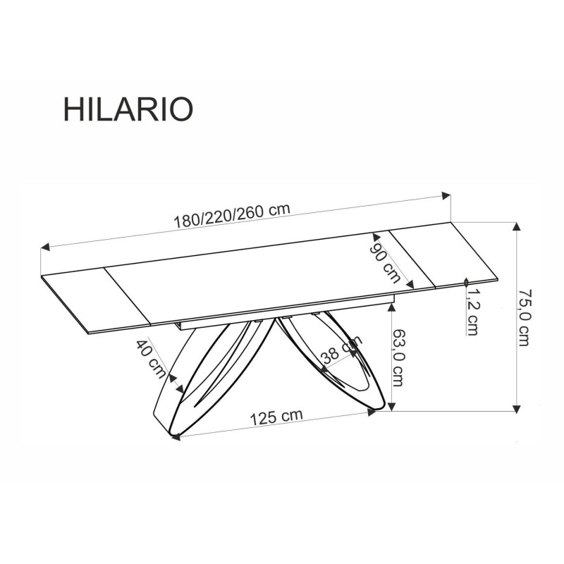 'HILARIO Extendable Table, Top - Walnut, Legs - Black' 'HILARIO Extendable Table, Top - Walnut, Legs - Black'