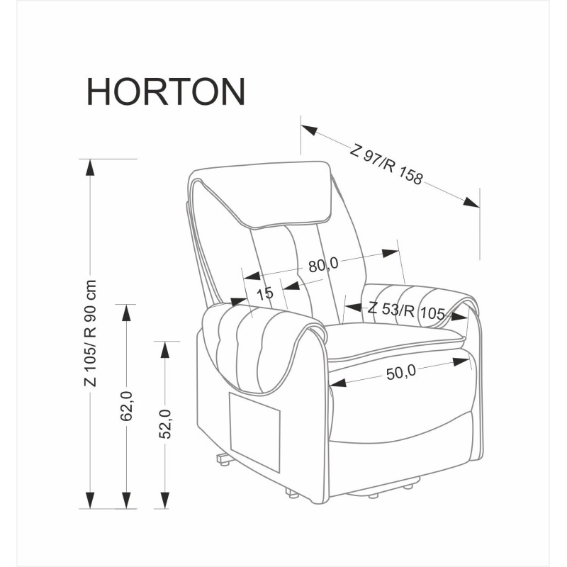 HORTON fotel wypoczynkowy popielaty (1p 1szt) HORTON fotel wypoczynkowy popielaty (1p 1szt)