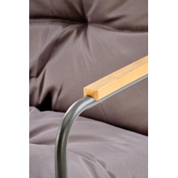 HUDSON, zestaw ogrodowy ( sofa, fotel 2x, ława ), popielaty / brązowy (1p 1zestaw) HUDSON, zestaw ogrodowy ( sofa, fotel 2x, ława ), popielaty / brązowy (1p 1zestaw)