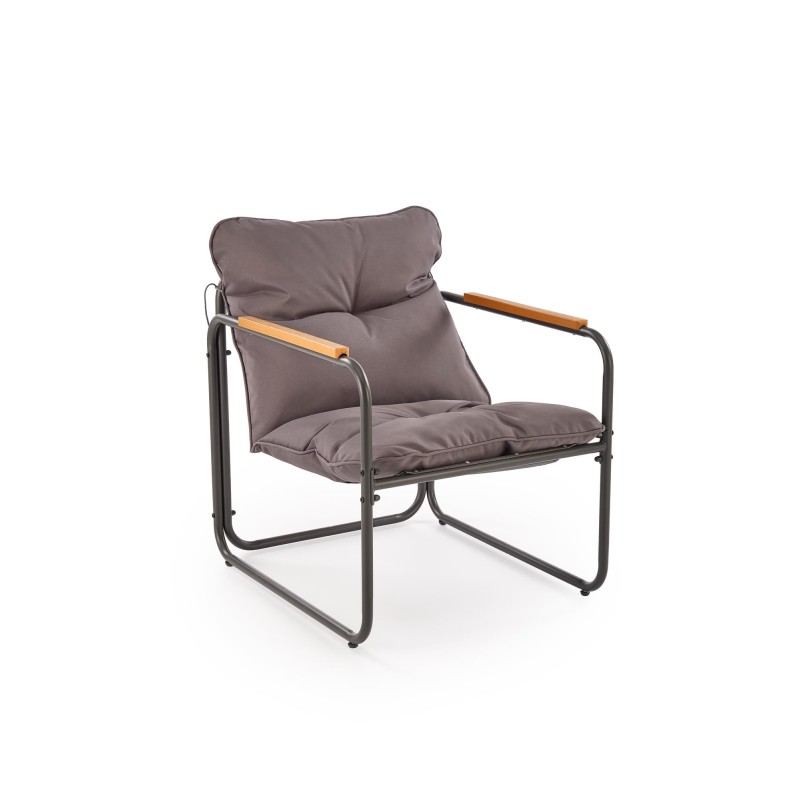 HUDSON, zestaw ogrodowy ( sofa, fotel 2x, ława ), popielaty / brązowy (1p 1zestaw) HUDSON, zestaw ogrodowy ( sofa, fotel 2x, ława ), popielaty / brązowy (1p 1zestaw)