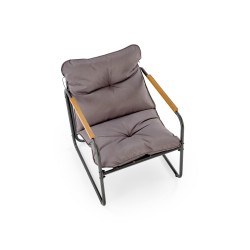 HUDSON, zestaw ogrodowy ( sofa, fotel 2x, ława ), popielaty / brązowy (1p 1zestaw) HUDSON, zestaw ogrodowy ( sofa, fotel 2x, ława ), popielaty / brązowy (1p 1zestaw)