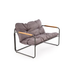 HUDSON, zestaw ogrodowy ( sofa, fotel 2x, ława ), popielaty / brązowy (1p 1zestaw) HUDSON, zestaw ogrodowy ( sofa, fotel 2x, ława ), popielaty / brązowy (1p 1zestaw)