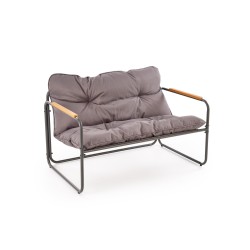 HUDSON, zestaw ogrodowy ( sofa, fotel 2x, ława ), popielaty / brązowy (1p 1zestaw) HUDSON, zestaw ogrodowy ( sofa, fotel 2x, ława ), popielaty / brązowy (1p 1zestaw)
