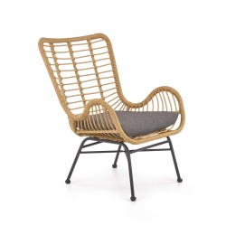 'IKARO Black / Natural / Ash Grey Armchair'