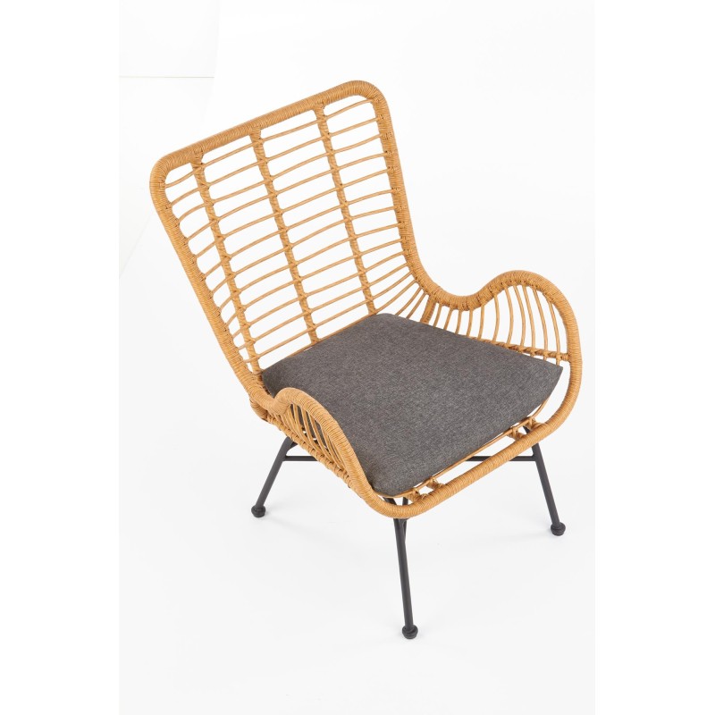 'IKARO Black / Natural / Ash Grey Armchair' 'IKARO Black / Natural / Ash Grey Armchair'