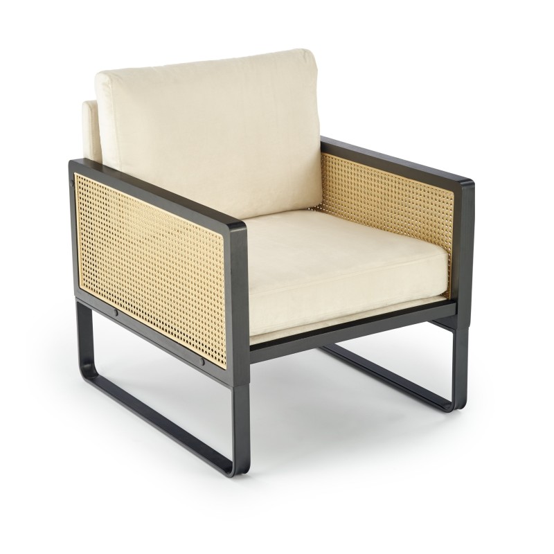 'ILARIO Relaxation Armchair, Black / Natural' 'ILARIO Relaxation Armchair, Black / Natural'