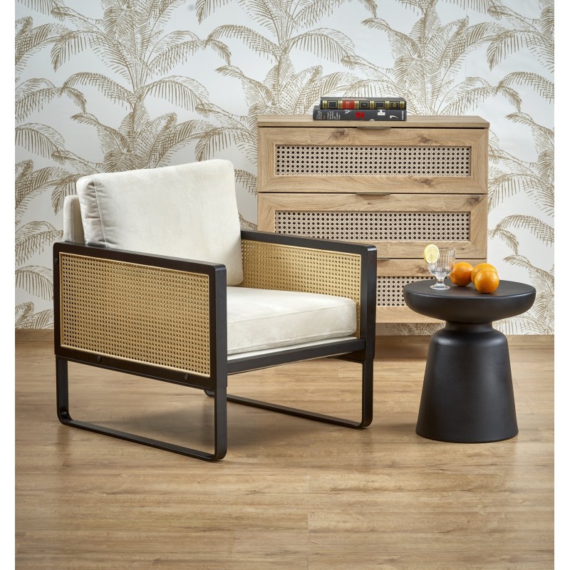 'ILARIO Relaxation Armchair, Black / Natural' 'ILARIO Relaxation Armchair, Black / Natural'