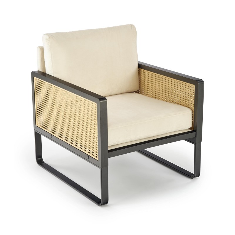 'ILARIO Relaxation Armchair, Black / Natural' 'ILARIO Relaxation Armchair, Black / Natural'