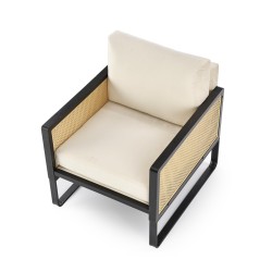 'ILARIO Relaxation Armchair, Black / Natural' 'ILARIO Relaxation Armchair, Black / Natural'